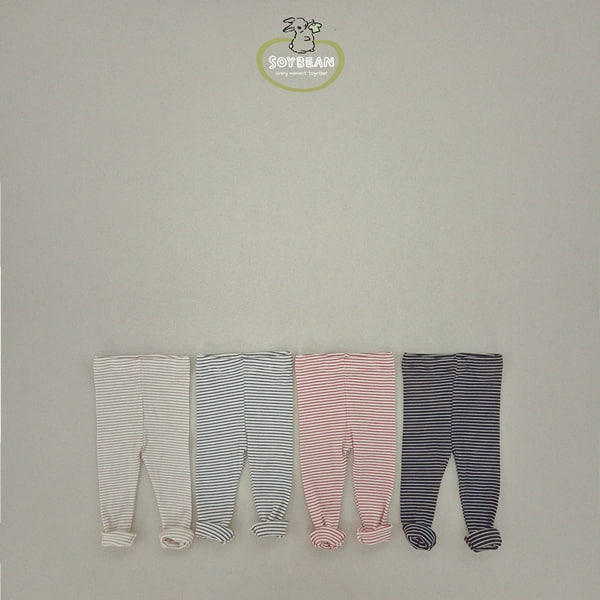 Soybean - Korean Children Fashion - #kidzfashiontrend - Rib Stripe Leggings