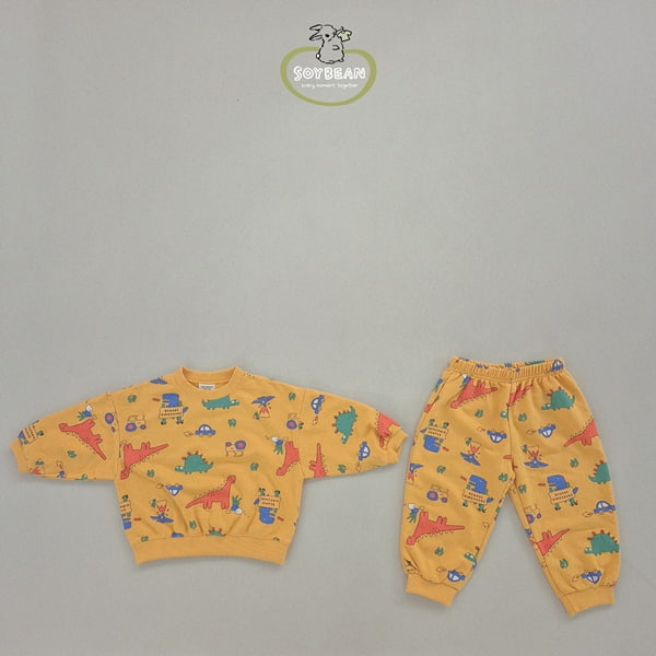 Soybean - Korean Children Fashion - #littlefashionista - Dino Graphics Top Bottom Set - 11