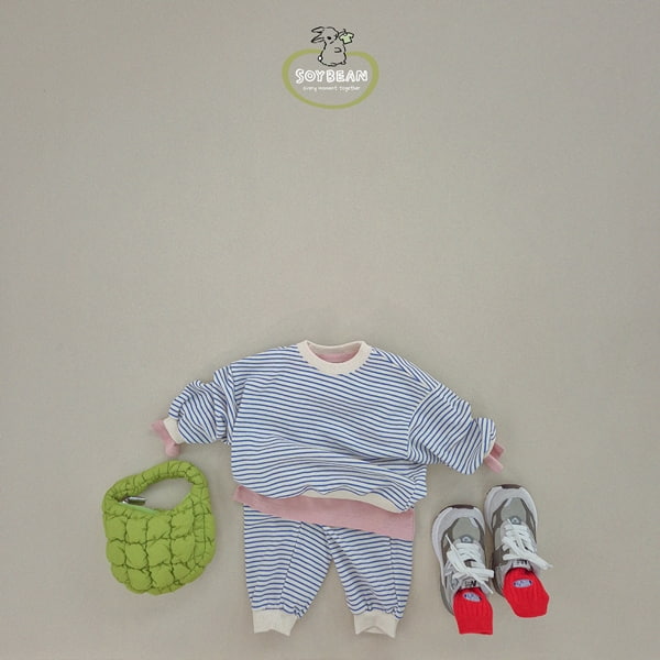 Soybean - Korean Children Fashion - #Kfashion4kids - Stripe Top Bottom Set - 4