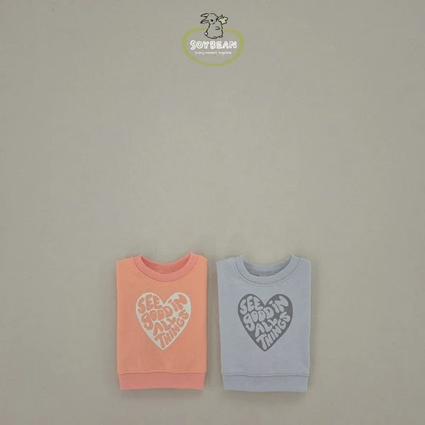 Soybean - Korean Children Fashion - #littlefashionista - Crop Heart Sweatshirts - 5