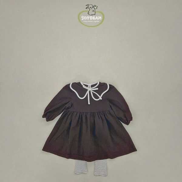 Soybean - Korean Children Fashion - #littlefashionista - Point Ribbon One-piece - 7