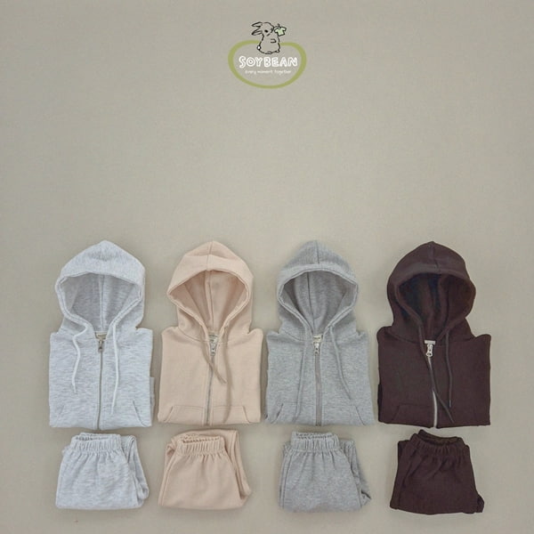 Soybean - Korean Children Fashion - #magicofchildhood - Hood Zip-up Set