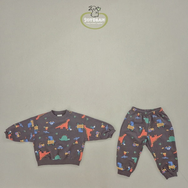 Soybean - Korean Children Fashion - #magicofchildhood - Dino Graphics Top Bottom Set - 12