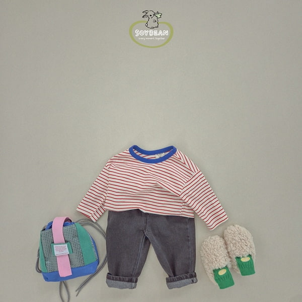 Soybean - Korean Children Fashion - #magicofchildhood - Taped Denim Pants - 8