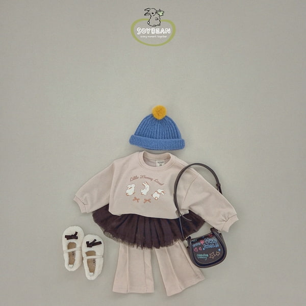 Soybean - Korean Children Fashion - #minifashionista - Semi Crop Bunny Sweatshirts - 3