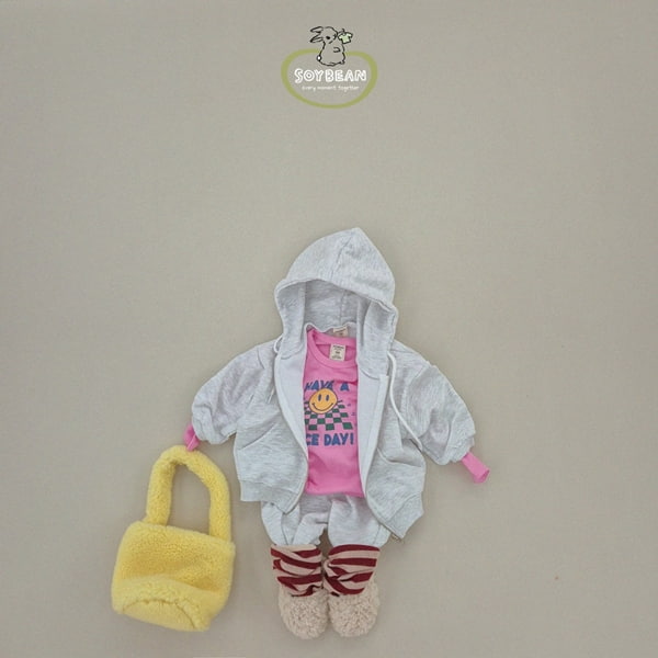 Soybean - Korean Children Fashion - #prettylittlegirls - Hood Zip-up Set - 3