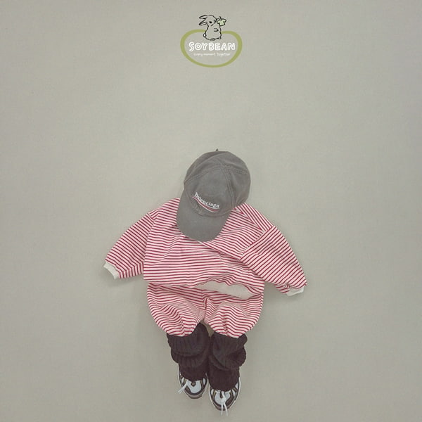 Soybean - Korean Children Fashion - #prettylittlegirls - Stripe Top Bottom Set - 7