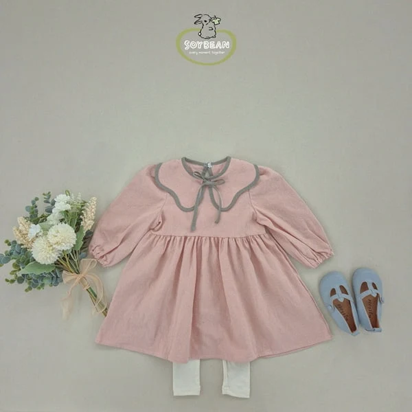 Soybean - Korean Children Fashion - #prettylittlegirls - Point Ribbon One-piece - 10