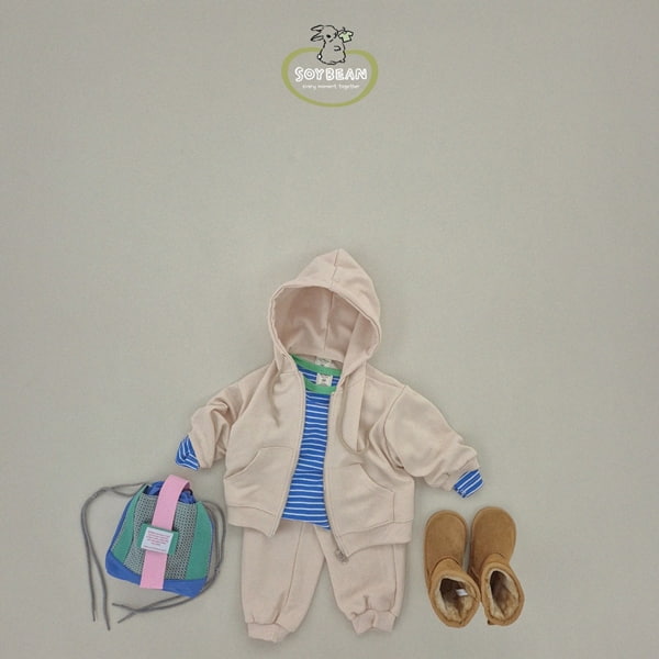 Soybean - Korean Children Fashion - #prettylittlegirls - Hood Zip-up Set - 4