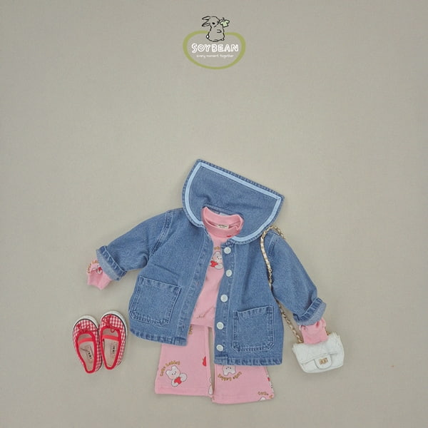 Soybean - Korean Children Fashion - #todddlerfashion - Sailor Denim Jacket - 4