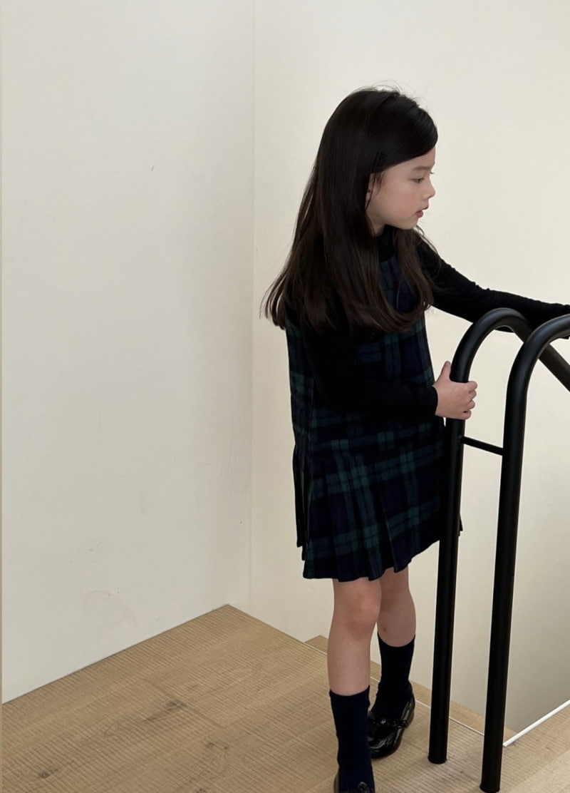 Soye - Korean Children Fashion - #magicofchildhood - Fine Check One-piece - 2