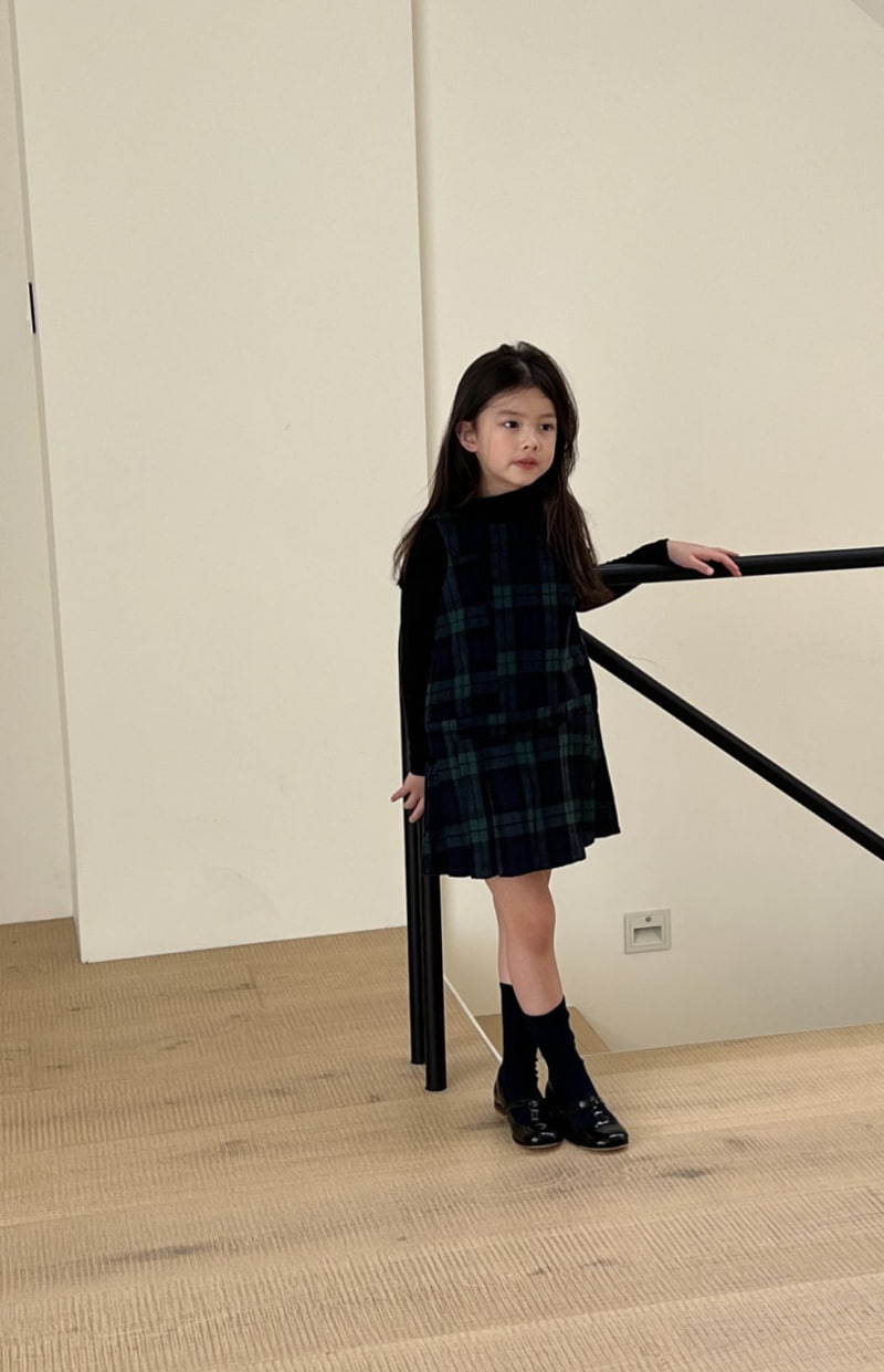 Soye - Korean Children Fashion - #minifashionista - Fine Check One-piece - 3