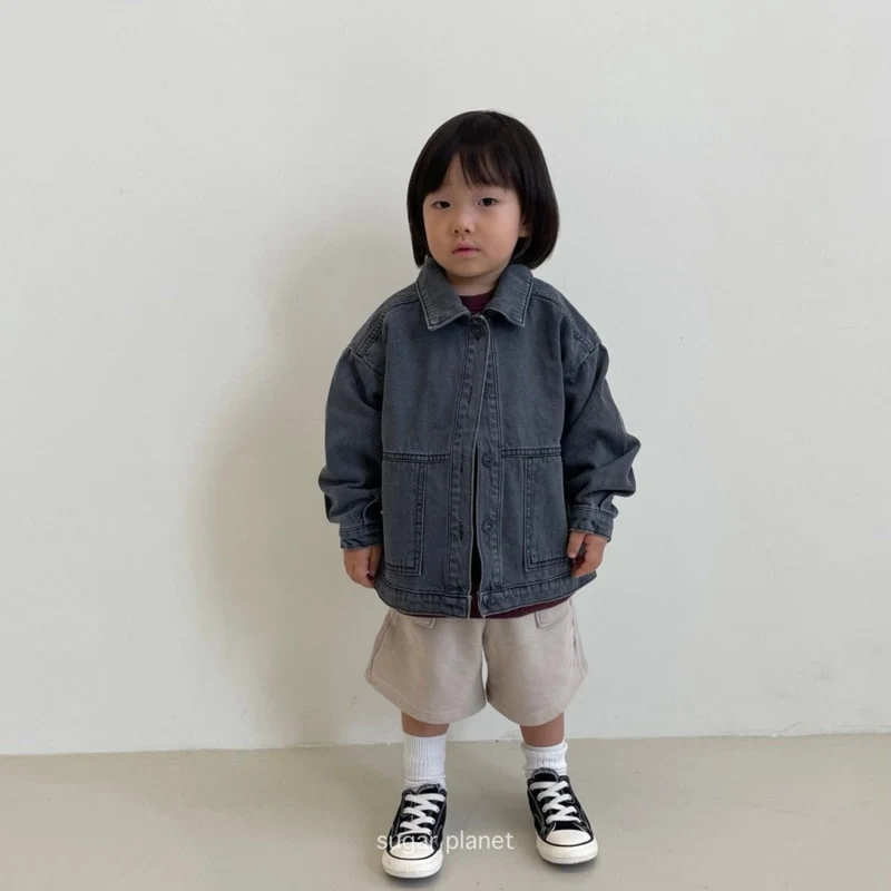 Sugar Planet - Korean Children Fashion - #childofig - Pocket Denim Jacket - 12