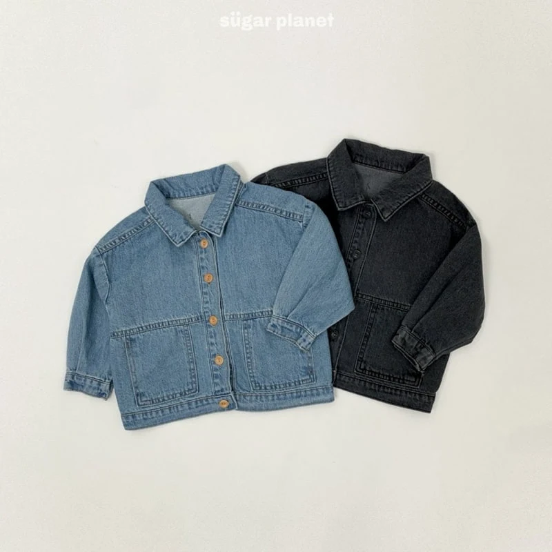 Sugar Planet - Korean Children Fashion - #kidsshorts - Pocket Denim Jacket