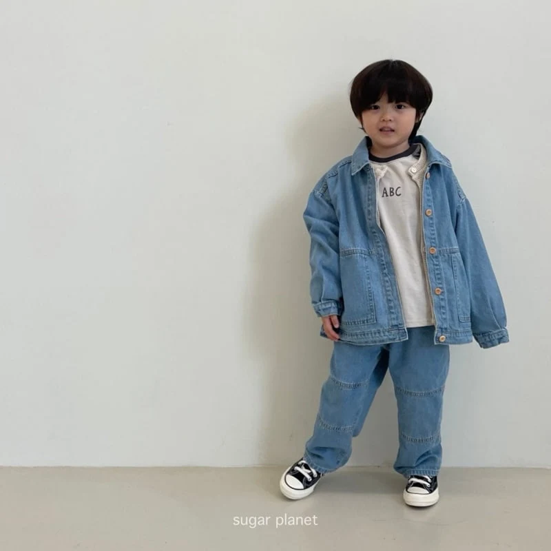 Sugar Planet - Korean Children Fashion - #kidsstore - Pocket Denim Jacket - 2