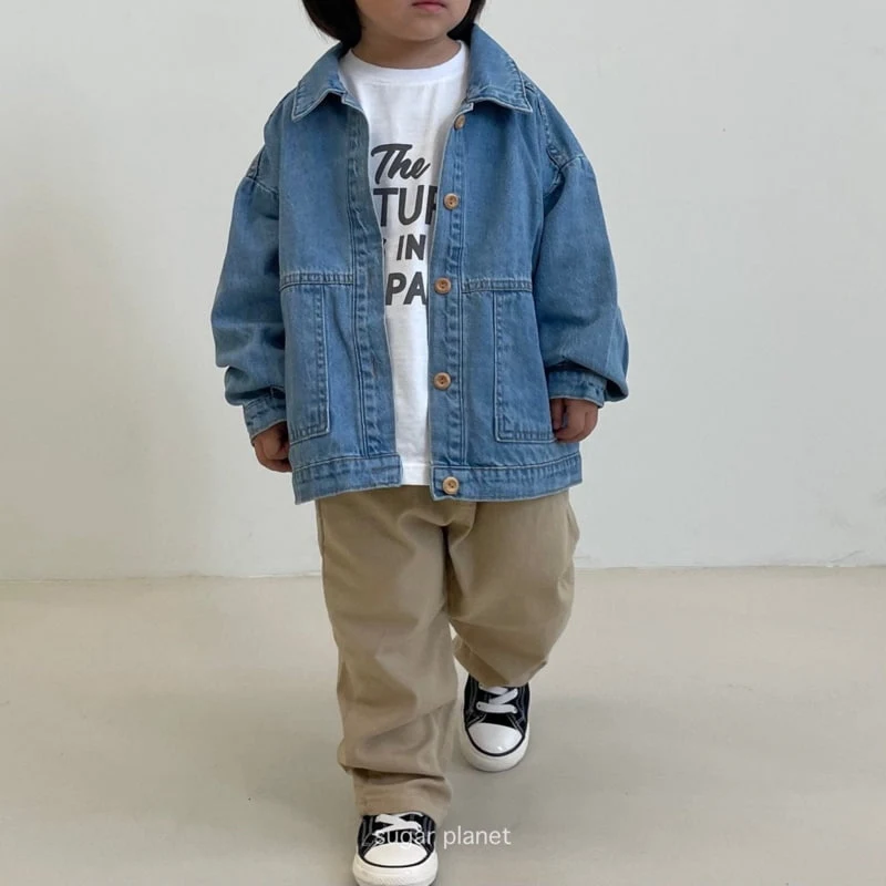 Sugar Planet - Korean Children Fashion - #minifashionista - Pocket Denim Jacket - 7