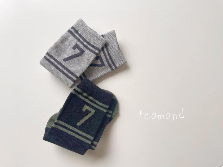 Teamand - Korean Children Fashion - #Kfashion4kids - Number Socks Black+Gray (set of 2) - 3