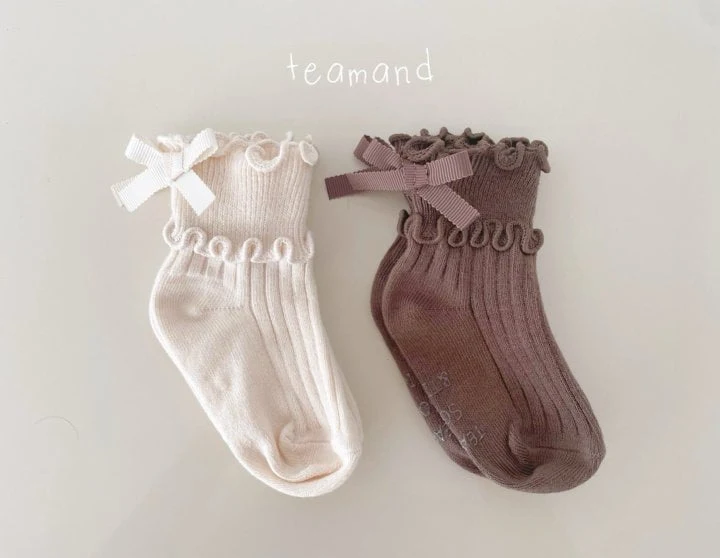 Teamand - Korean Children Fashion - #childrensboutique - Ribbon Socks (set of 2) - 8