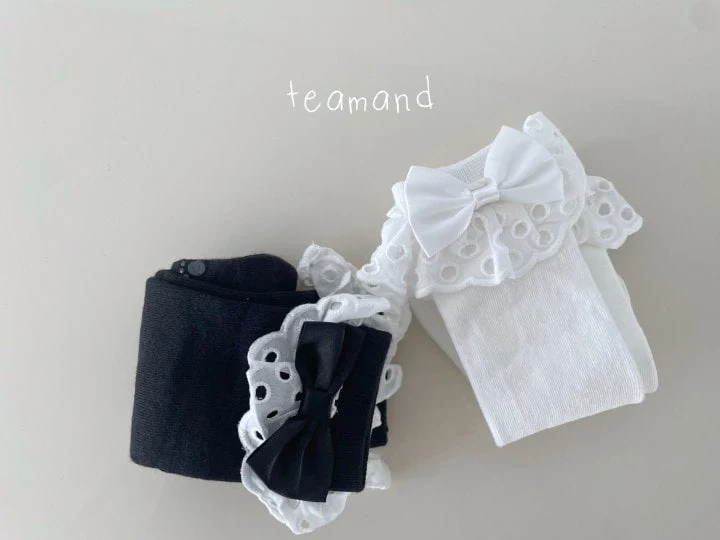 Teamand - Korean Children Fashion - #discoveringself - Big Ribbon Knee Socks - 3