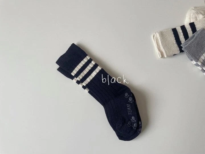 Teamand - Korean Children Fashion - #fashionkids - Three Lines Rib Socks - 2