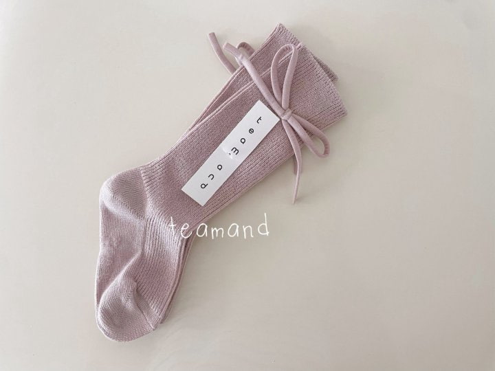 Teamand - Korean Children Fashion - #kidsstore - Bongbong Ribbon Knit Socks - 7