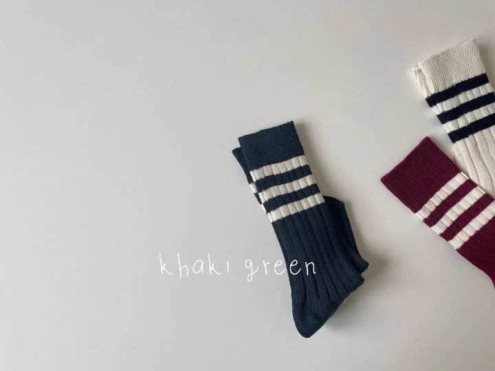 Teamand - Korean Children Fashion - #kidsshorts - Three Lines Rib Socks - 4