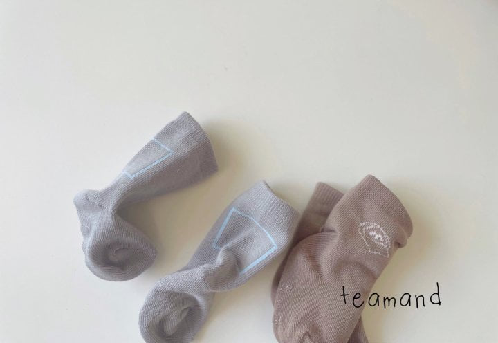 Teamand - Korean Children Fashion - #kidzfashiontrend - Drawing Socks (set of 2) - 7