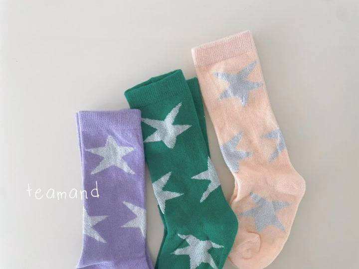 Teamand - Korean Children Fashion - #littlefashionista - Star Socks (set of 3) - 6