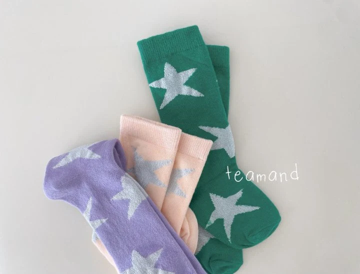 Teamand - Korean Children Fashion - #magicofchildhood - Star Socks (set of 3) - 7