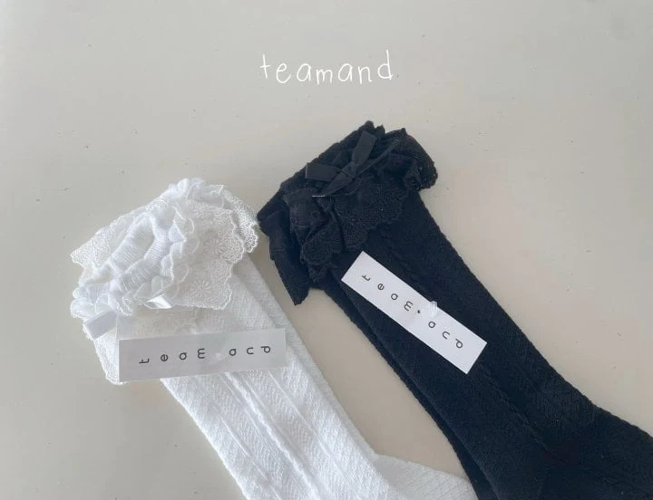 Teamand - Korean Children Fashion - #toddlerclothing - Double Lace Knee Socks (set of 2) - 4