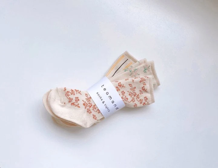 Teamand - Korean Children Fashion - #toddlerclothing - Garden Socks (set of 3) - 4