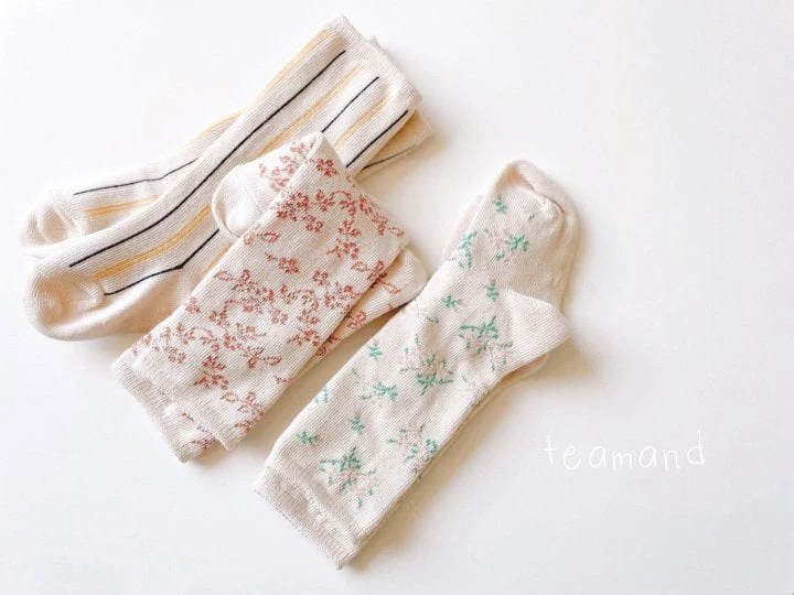 Teamand - Korean Children Fashion - #todddlerfashion - Garden Socks (set of 3) - 2