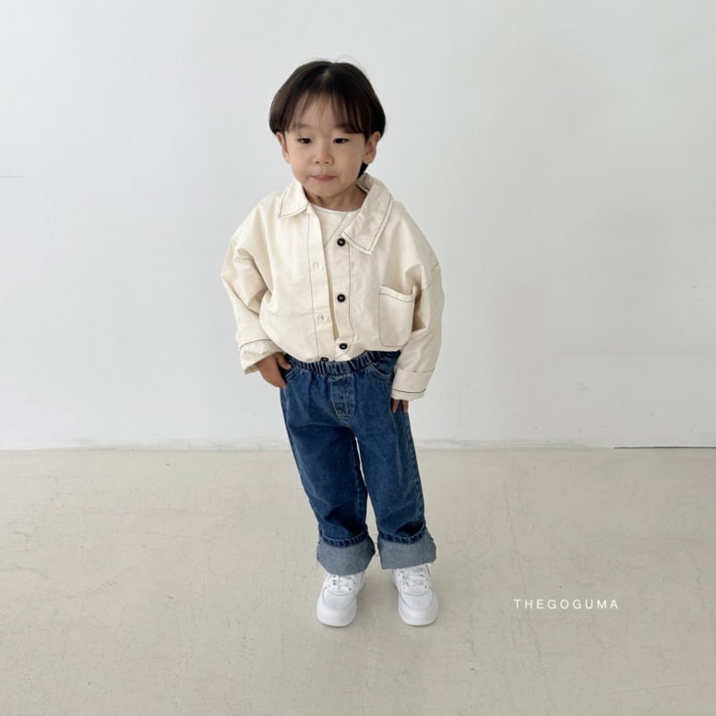 Thegoguma - Korean Children Fashion - #kidsshorts - Street Roll-up Jeans - 2