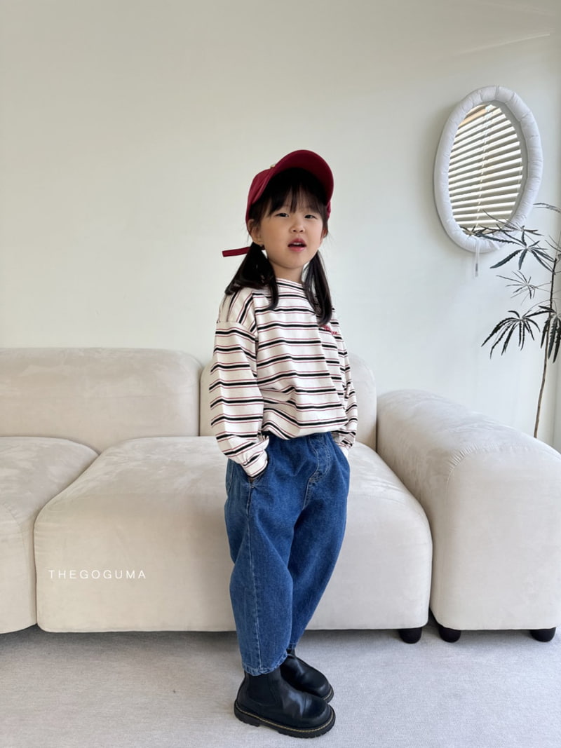 Thegoguma - Korean Children Fashion - #kidsshorts - Multi Stripe Tee - 11