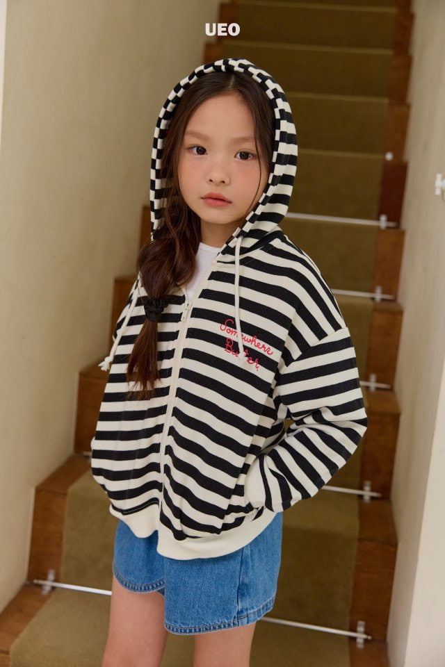 U Eo - Korean Children Fashion - #Kfashion4kids - Butter Stripe Hood Zip-up - 5