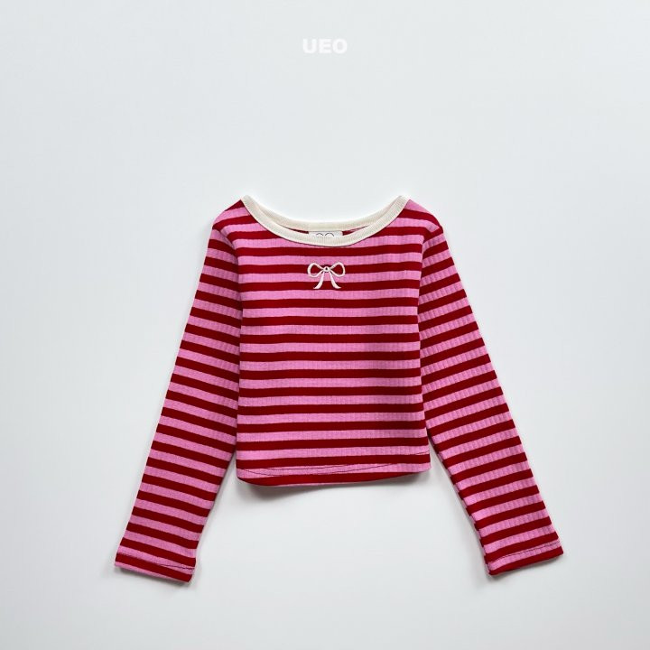 U Eo - Korean Children Fashion - #childofig - Sweet Ribbon Stripe Tee - 5