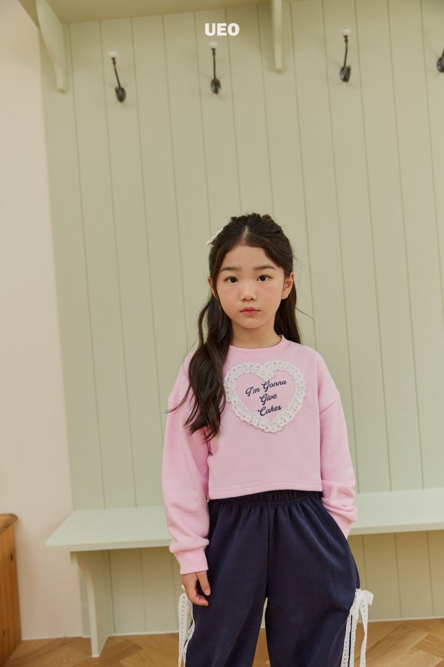 U Eo - Korean Children Fashion - #kidsshorts - Cake Heart Crop Sweatshirts - 10