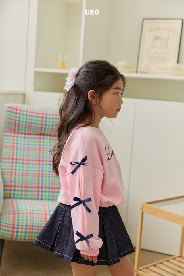 U Eo - Korean Children Fashion - #kidsshorts - Love Letter Ribbon Sweatshirts - 3