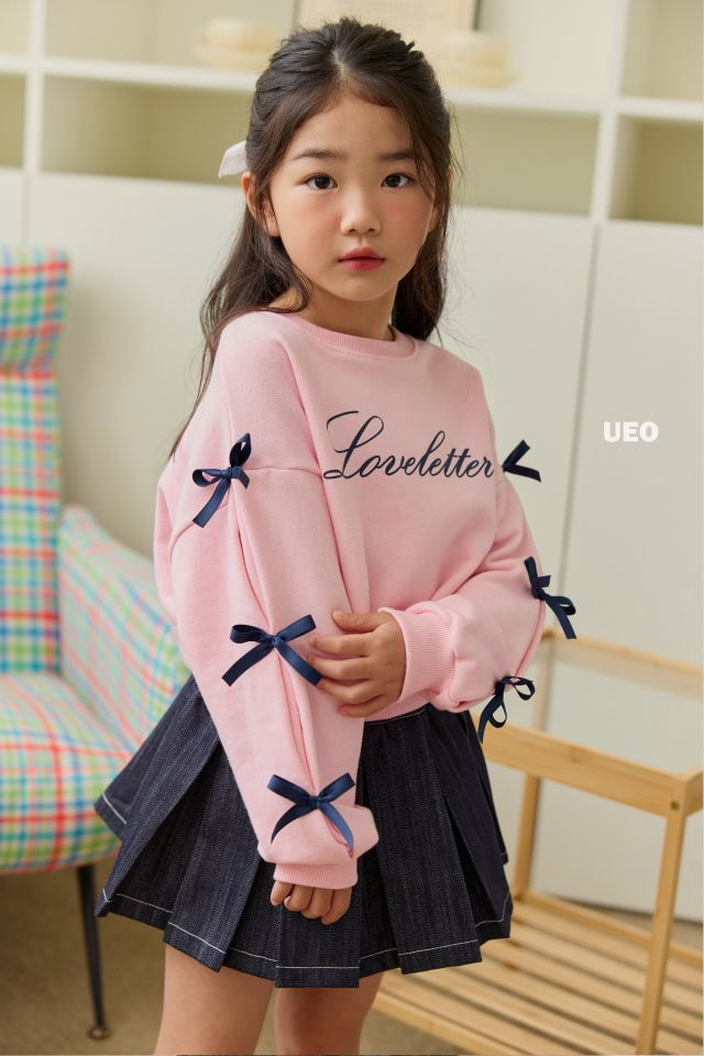 U Eo - Korean Children Fashion - #kidsshorts - Love Letter Ribbon Sweatshirts - 4