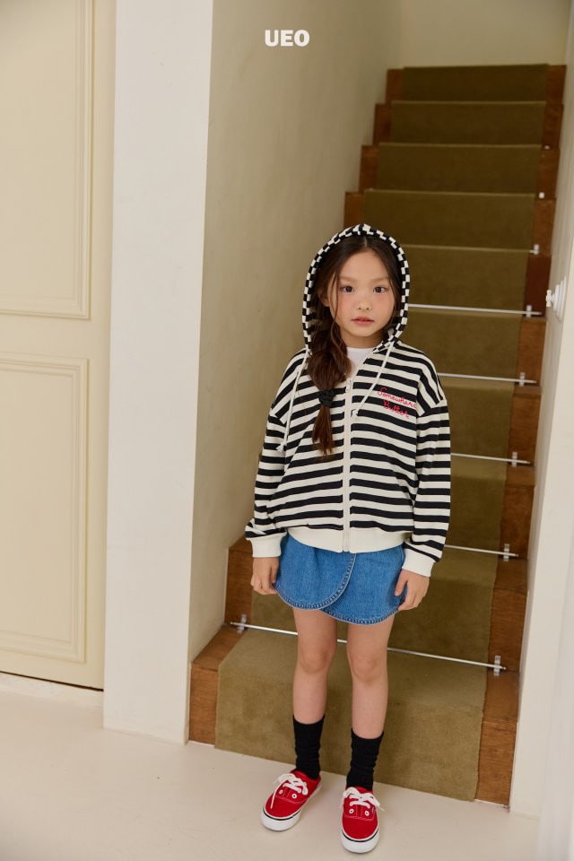 U Eo - Korean Children Fashion - #kidsstore - Butter Stripe Hood Zip-up - 3