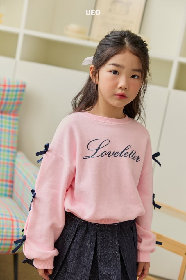 U Eo - Korean Children Fashion - #kidzfashiontrend - Love Letter Ribbon Sweatshirts - 5