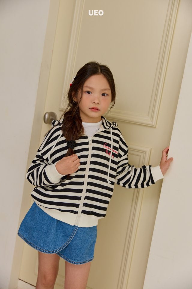 U Eo - Korean Children Fashion - #littlefashionista - Butter Stripe Hood Zip-up - 6