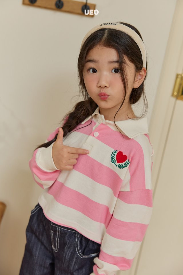 U Eo - Korean Children Fashion - #prettylittlegirls - Crop Heart Collar Top - 2