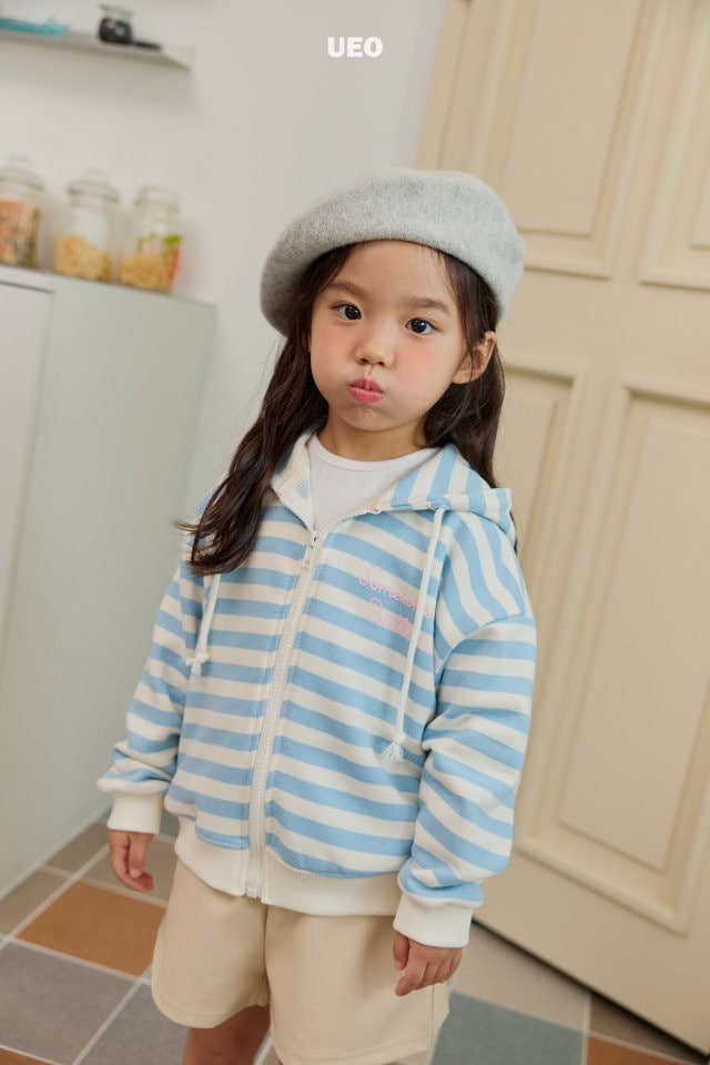 U Eo - Korean Children Fashion - #stylishchildhood - Butter Stripe Hood Zip-up - 12