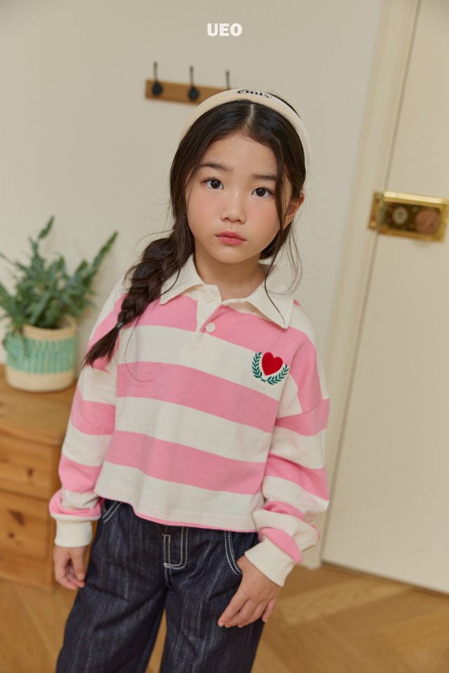 U Eo - Korean Children Fashion - #todddlerfashion - Crop Heart Collar Top - 3