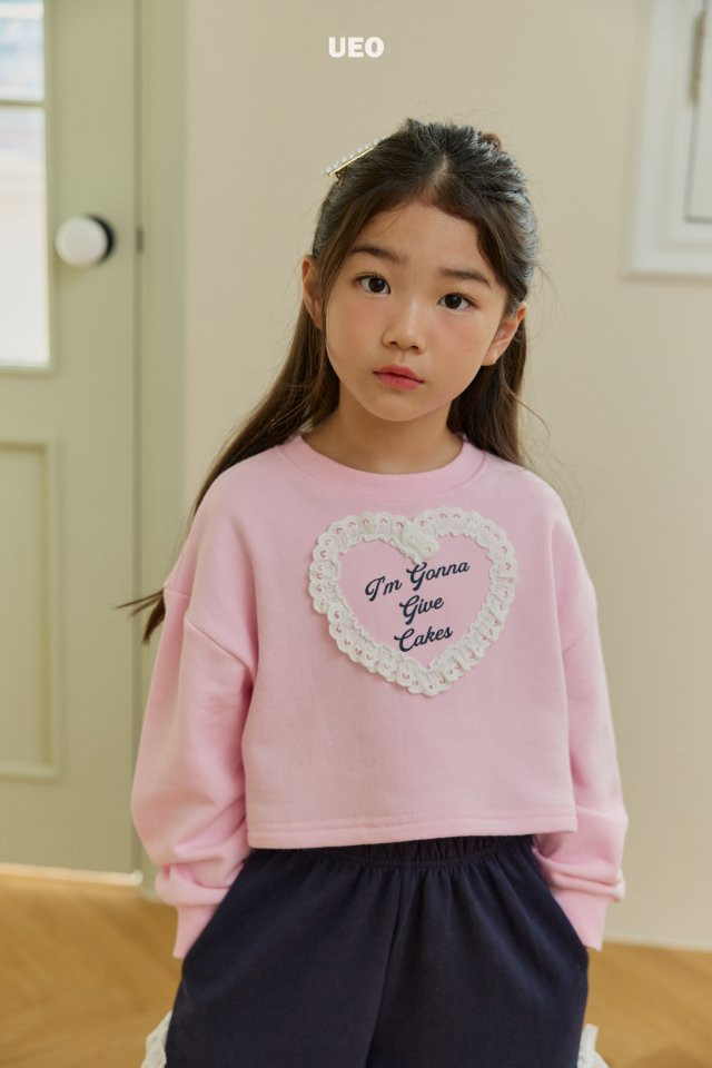 U Eo - Korean Children Fashion - #todddlerfashion - Cake Heart Crop Sweatshirts - 2