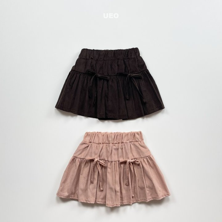 U Eo - Korean Children Fashion - #todddlerfashion - Corduroy Ribbon Skirt