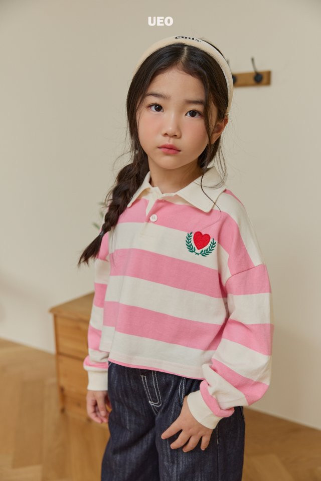 U Eo - Korean Children Fashion - #todddlerfashion - Crop Heart Collar Top - 4