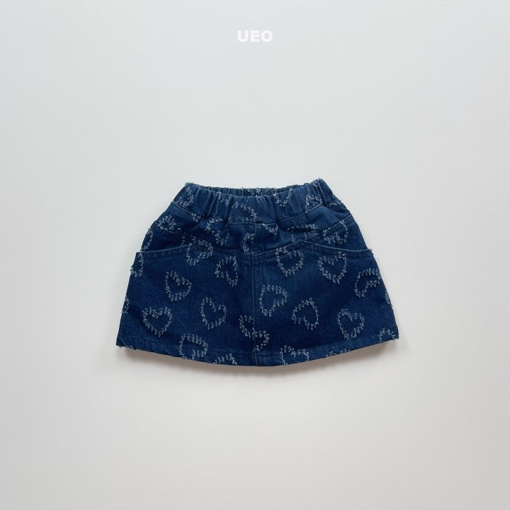 U Eo - Korean Children Fashion - #toddlerclothing - Heart Denim Skirt