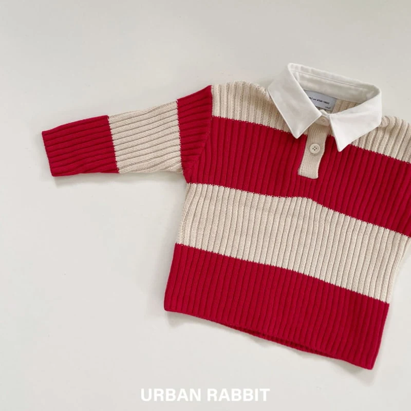 Urban Rabbit - Korean Children Fashion - #childofig - Stripe Collar Knit Pullover - 7